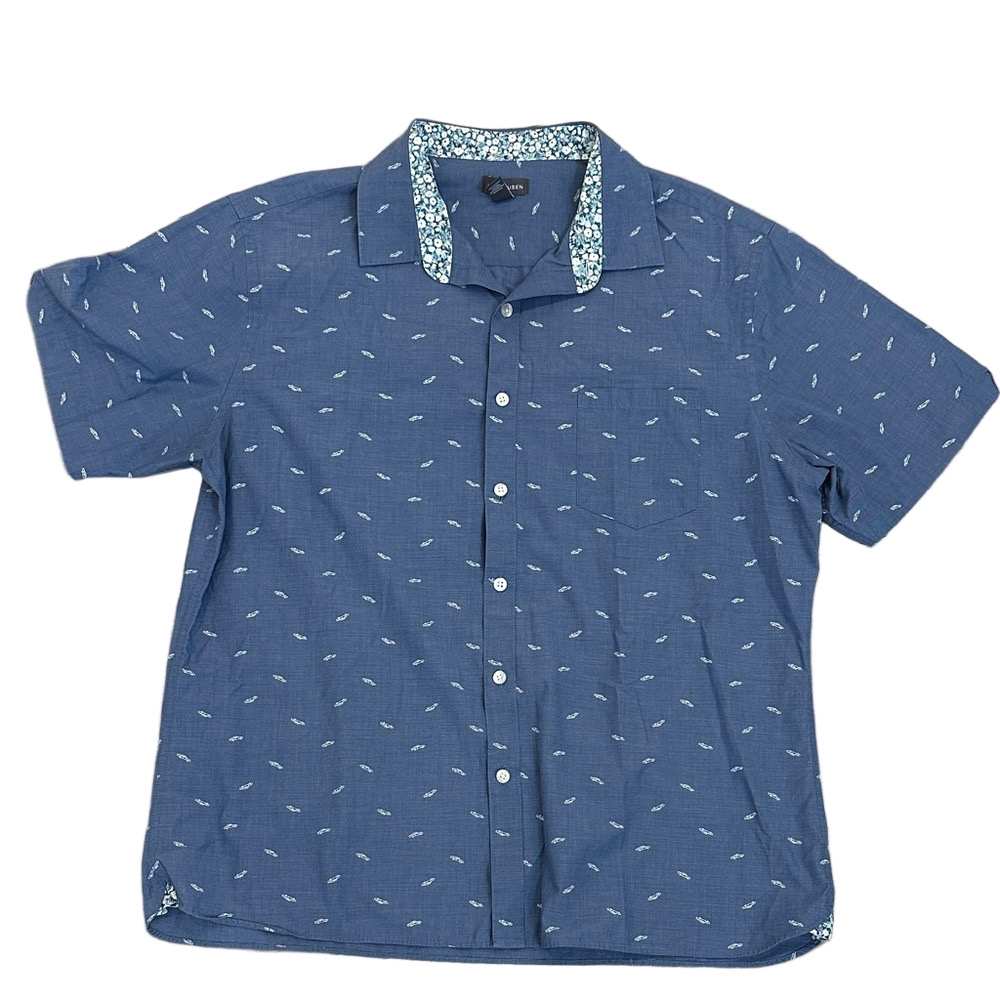 Van Heusen Men’s Car Print Button Down Shirt Size XL